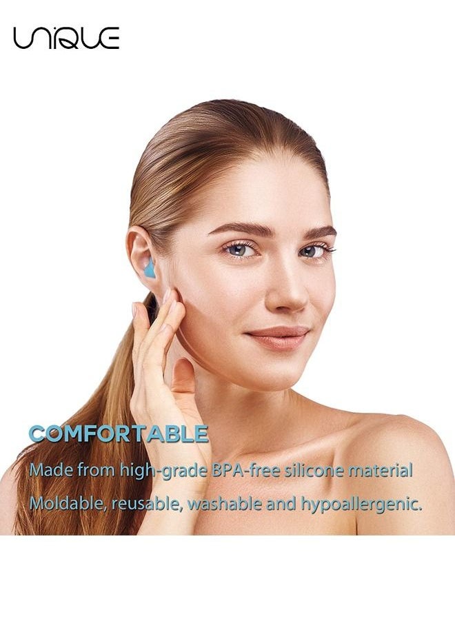 Unique - 6Pcs Sleep Earplugs, Silicone Earplugs, Sleep Earplugs with High Decibel Noise Protection Waterproof Earplugs for Sleep Learning Swimming and Cancelling Noise - Image 1