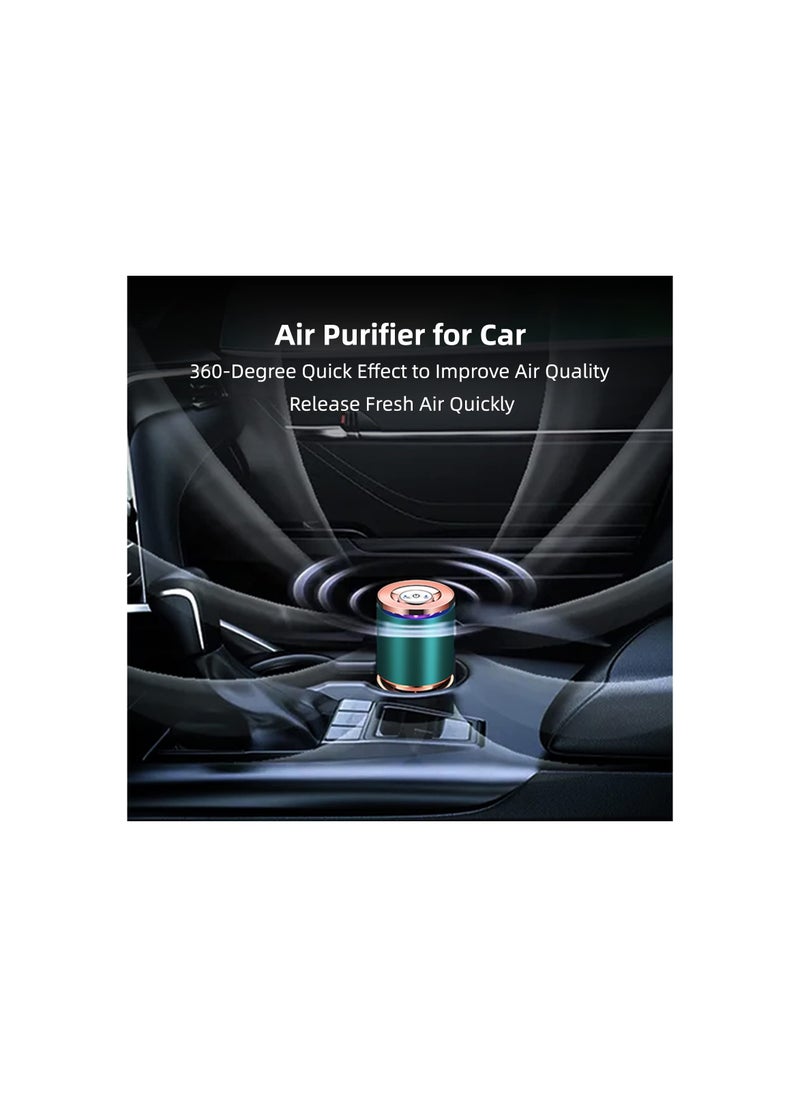 SYOSI - Mini Air Purifier, USB Air Purifiers for Car Office Desk Small Room, Super Quiet with LED Night Light, No Adapter, for Smokers Pollen Pets Dust Odors in Office Car, Desktop Air Cleaner(Green) - Image 1