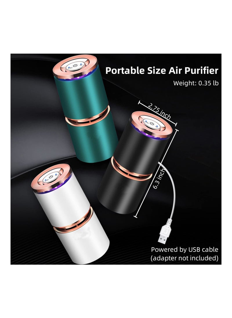 SYOSI - Mini Air Purifier, USB Air Purifiers for Car Office Desk Small Room, Super Quiet with LED Night Light, No Adapter, for Smokers Pollen Pets Dust Odors in Office Car, Desktop Air Cleaner(Green) - Image 1