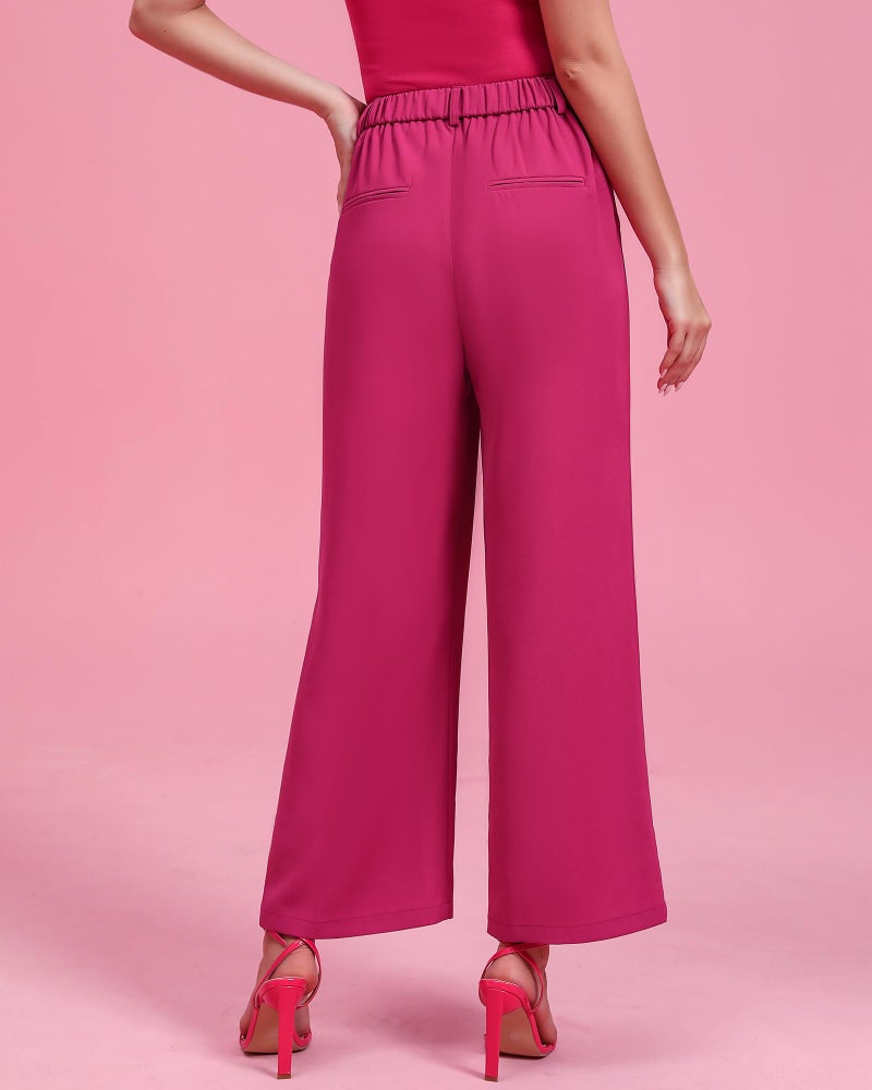 GRAPENT Maternity Pants for Work Women's Trousers Womens Slacks High Waisted Work Pants Pink Dress Pants for Women Work Outfits for Women Office Color Petite Magenta Size Medium Size 8 Size 10 - Image 4