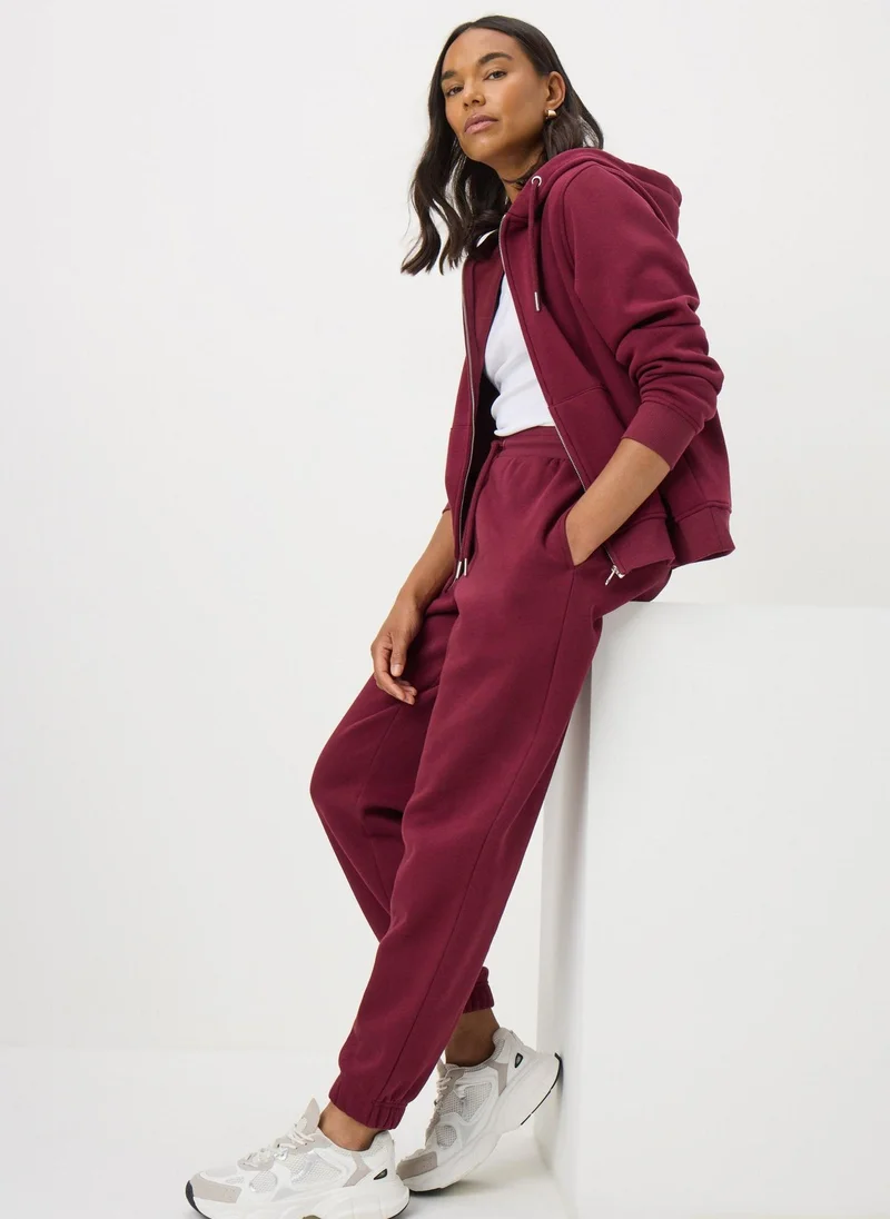 Matalan Burgundy Tapered Jogging Bottoms
