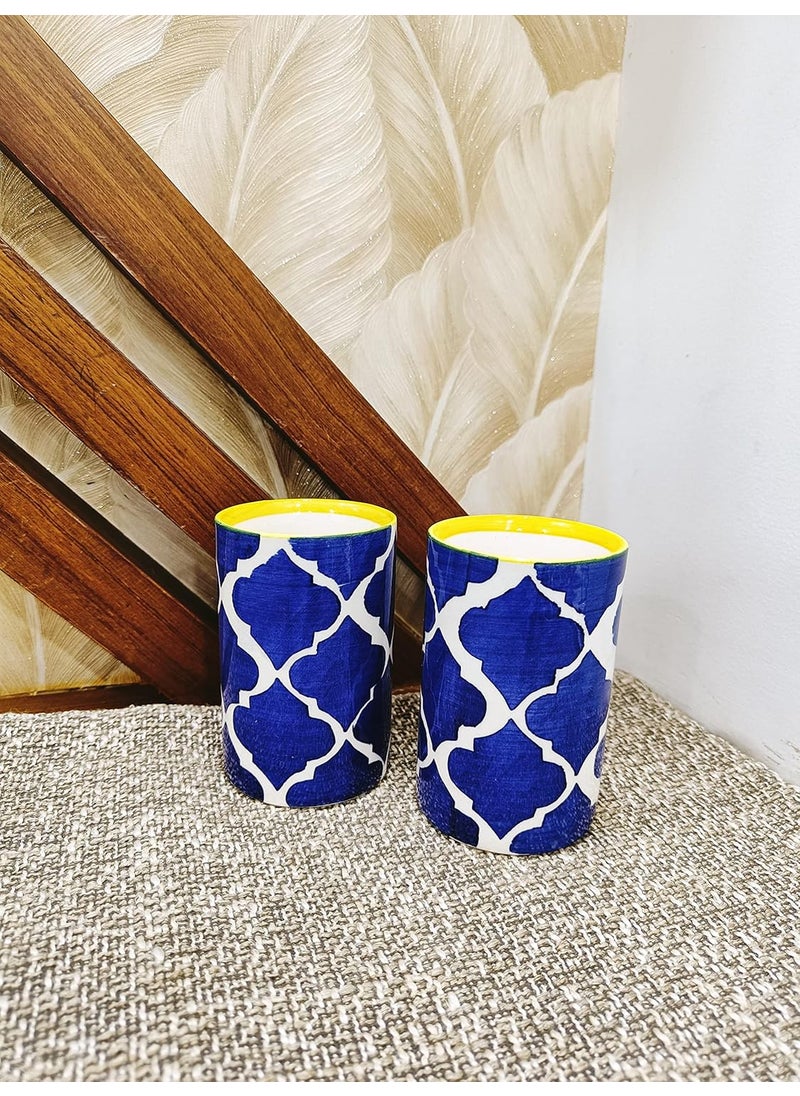 Caffeine Caffeine Ceramic Handmade Blue Umrao Combo Dinner Set (Set of 12)  - Image 4