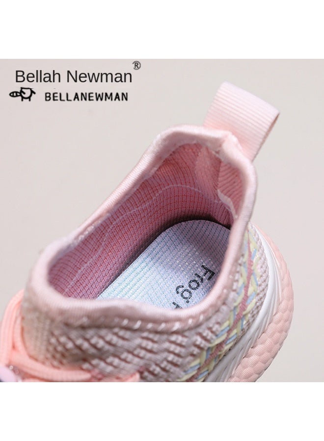 Bella Newman أحذية جوز الهند للأطفال مجموعة ربيع وصيف جديدة أحذية أطفال صغيرة ومتوسطة Casual أحذية بنات Flyknit أحذية رياضية خفيفة الوزن - Image 3