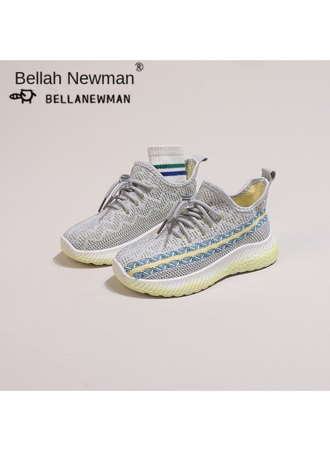 Bella Newman أحذية جوز الهند للأطفال مجموعة ربيع وصيف جديدة أحذية أطفال صغيرة ومتوسطة Casual أحذية بنات Flyknit أحذية رياضية خفيفة الوزن - Image 1