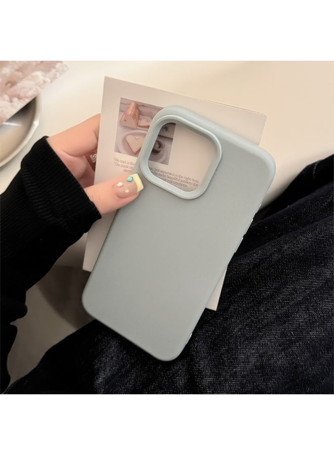 NIBEMINENT Solid Colors And A Minimalist Design Protective TPU Case Cover For iPhone 16 Pro, Ash Blue