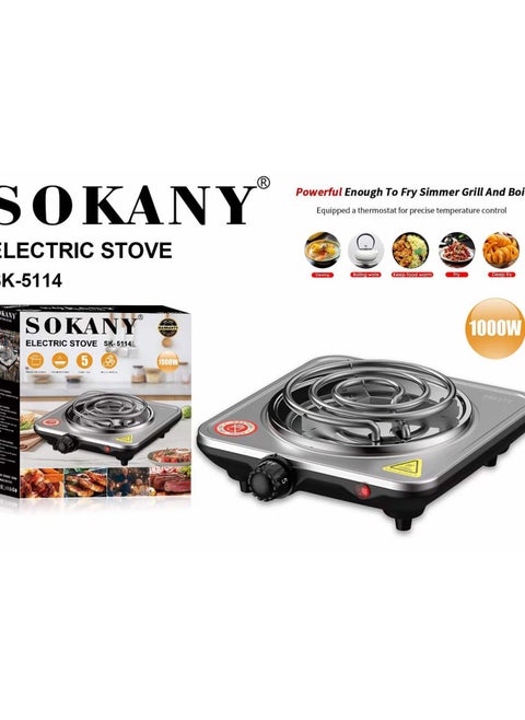Sokany Stainless Steel Stove Heater, 1000 Watt, SK-5114