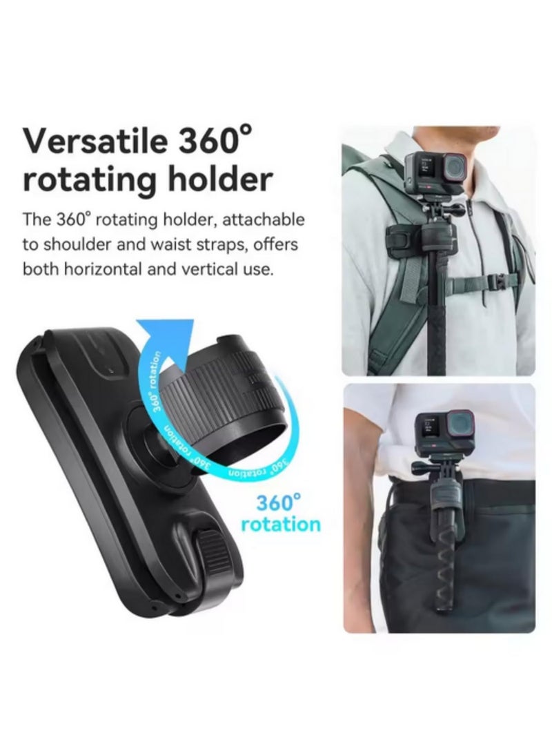 1PCS Selfie Stick Holster with Backpack/Waist Belt Clip Quick Release Holder Hands Free Mount for DJI, for GoPro Hero, for Insta360 Camera Accessory for Action Cameras  - Image 3