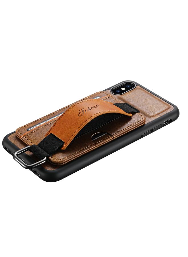 Suteni H13 Card Wallet Wrist Strap Holder PU Phone Case For iPhone X / XS - Image 4