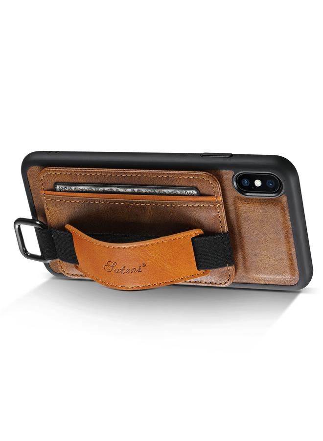 Suteni H13 Card Wallet Wrist Strap Holder PU Phone Case For iPhone X / XS - Image 3