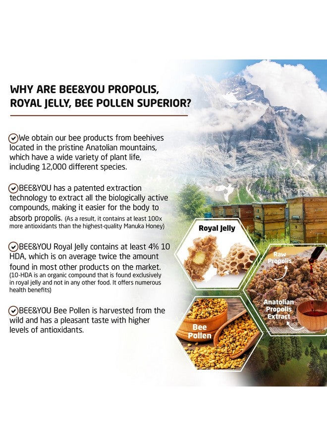 BEE & YOU Bee and You Royal Jelly Raw Honey For Kids, Propolis Extract, 100% Natural Superfood, Ultra Pure, Immune Support Supplement, Antioxidants, Keto, Paleo, Gluten-Free, 6.7 oz - Image 2