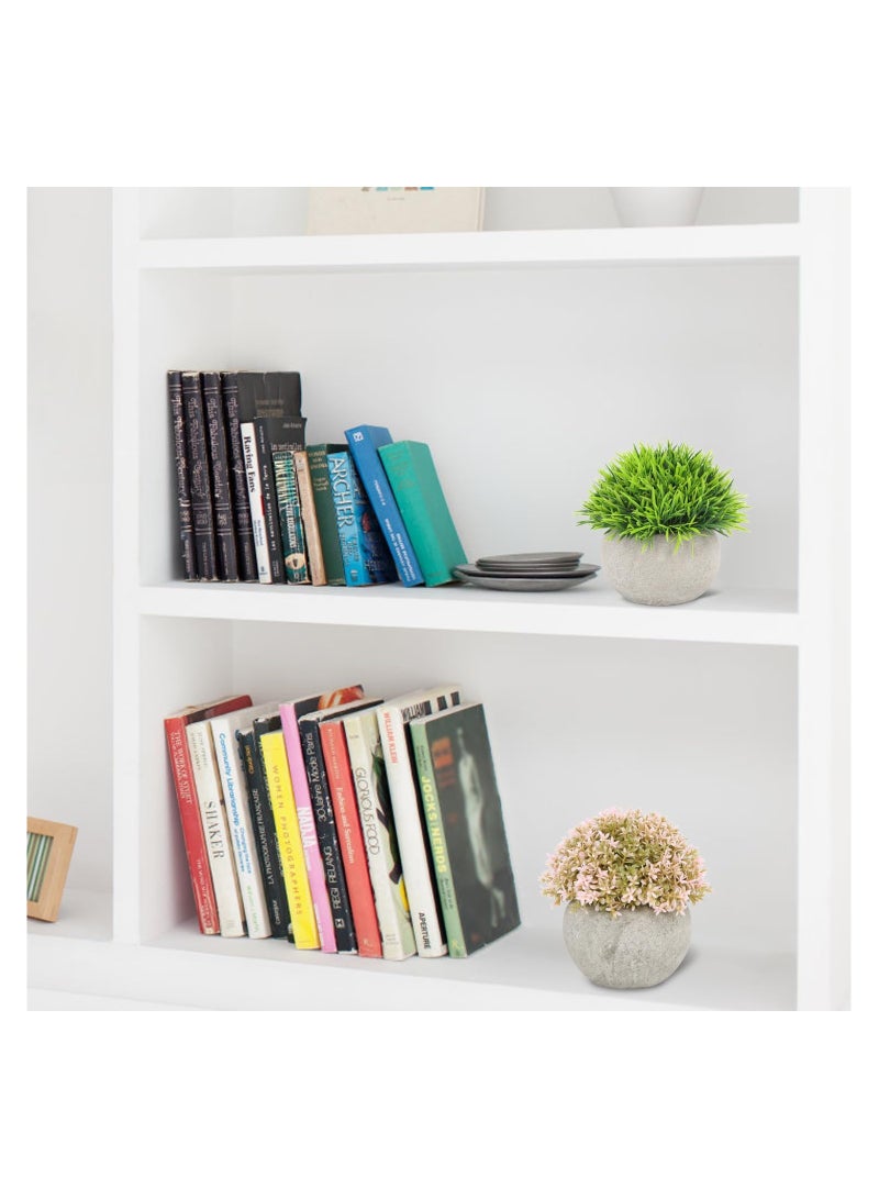 ألاماريك نباتات صناعية صغيرة في اصيص خضراء للمنزل وغرفة النوم والمكتب والحمام المزرعة وطاولة القهوة قطعتين زهري عدد القطع: 2 - Image 4