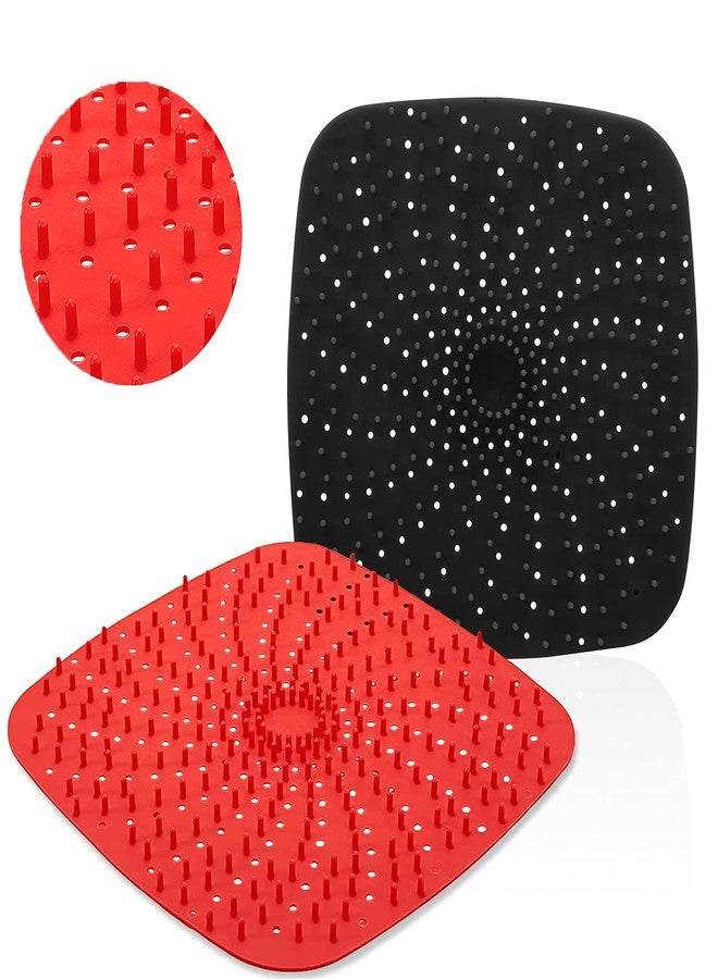 DEMEDO Upgrade Reusable Air Fryer Liners with Raised Silicone | Patented Product | BPA Free Non-Stick Silicone Air Fryer Mats | Air Fryer Silicone Tray Accessories | 2 Size Options - 9 Inch Square - Image 1