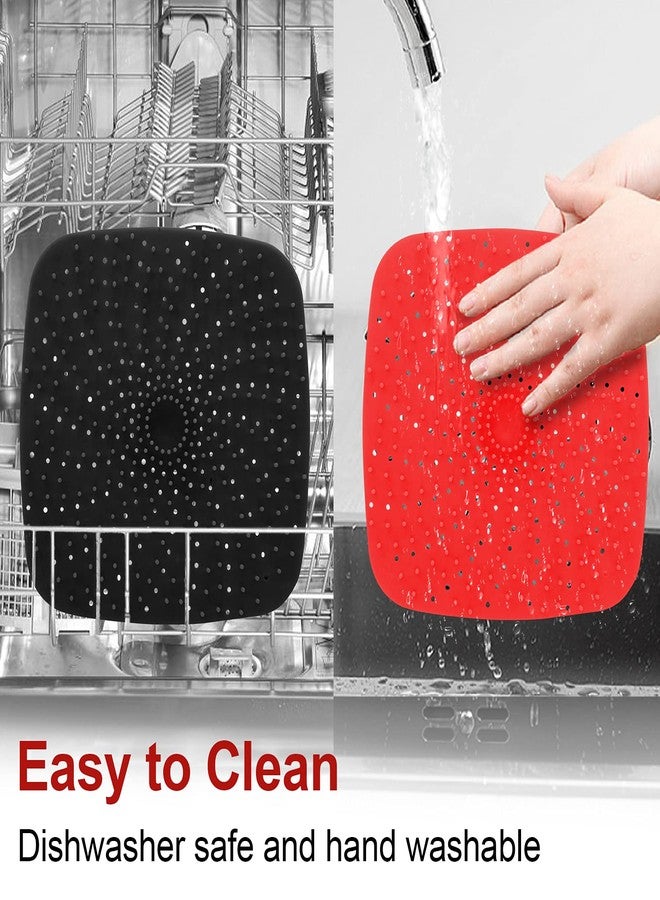 DEMEDO Upgrade Reusable Air Fryer Liners with Raised Silicone | Patented Product | BPA Free Non-Stick Silicone Air Fryer Mats | Air Fryer Silicone Tray Accessories | 2 Size Options - 9 Inch Square - Image 3