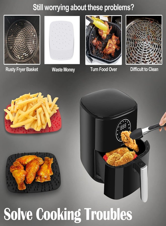 DEMEDO Upgrade Reusable Air Fryer Liners with Raised Silicone | Patented Product | BPA Free Non-Stick Silicone Air Fryer Mats | Air Fryer Silicone Tray Accessories | 2 Size Options - 9 Inch Square - Image 5