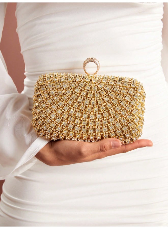 MHD Luxury, Elegant and Gorgeous Small Evening Clutch Bag with Rhinestones, for Weddings, Proms, Bridal Showers, Honeymoons, Brides, Guests, Brides, Ramadan - Image 3