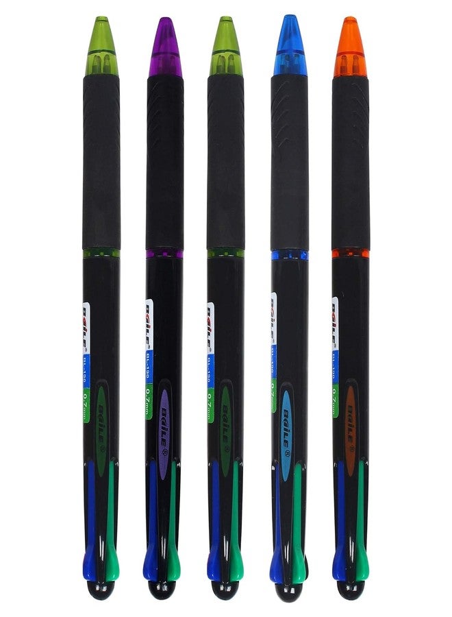 APCATIO Fancy Design Baile 4 IN 1 Pens 0.7mm Fine Point Multicolor BallPoint Pen Creative Writing Retractable Ball Point Pens For Office, Student – (Set of 5 pens) - Image 2
