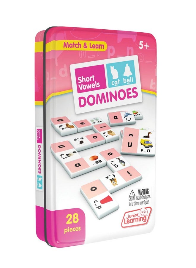 Junior Learning Junior Learning Short Vowel Dominoes Educational Action Games, Multi (JL493)  - Image 1