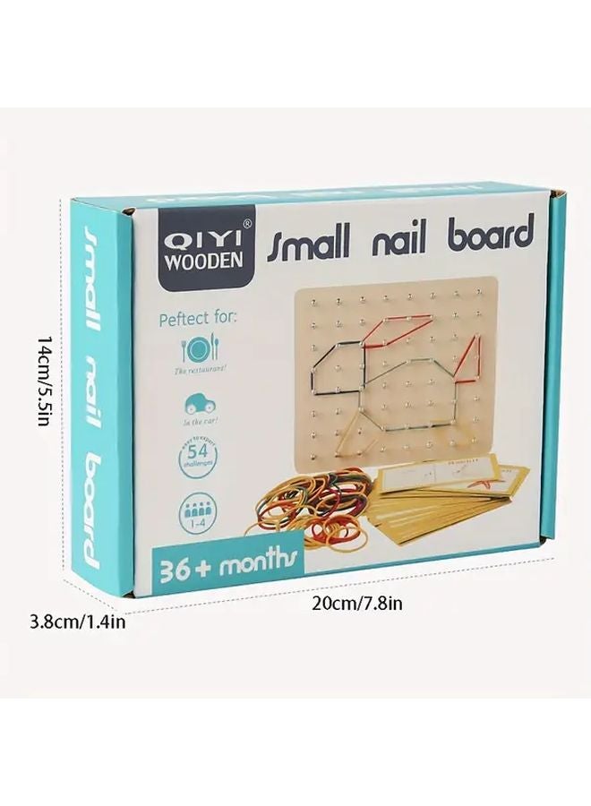 1 Set Wooden Geometric Pegboard Math Puzzle Toy For Fine Motor Skills Development - Image 3