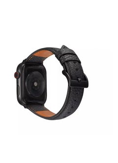 HEXABEX Apple Watch Leather band, Apple Watch Leather Strap for Apple Watch All Series Compatible with 42mm(Series 10)/41mm/40mm/38mm Black 
