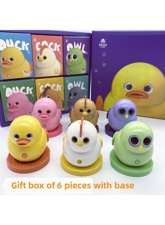 Same Style Internet Celebrity Electric Magnetic Swing Duck Toy Cute Chicken Small Team 6 Gift Boxes-Color:Yellow  - Image 2