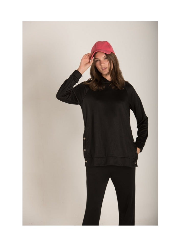 Marco Bergamo Snap Buttons Side Hoodie - Image 4