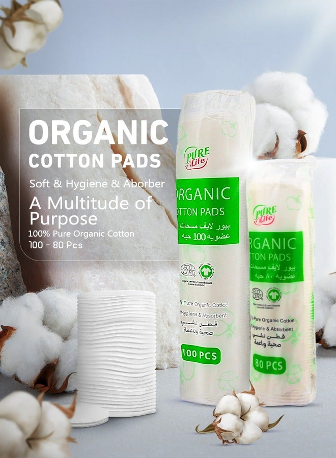 Pure Life Organic Cotton Pads 80pcs – Soft and Natural Makeup Remover Pads - Image 3