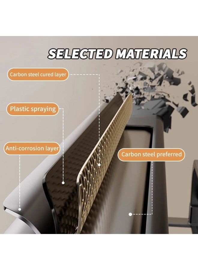 منزل الغابة رف مناشف حمام قائم بذاته، حامل مناشف واسع بثلاث طبقات، رف تجفيف مناشف، حامل مناشف معدني متين، حامل مناشف كبير جدًا، حامل تجفيف مقاوم للصدأ، رف عرض مناشف الحمام للمناشف والبطانيات الكبيرة، رف تجفيف المناشف، ملحقات الحمام 86×44×21 سم - Image 4