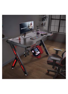 KARNAK Master Gaming Desk With Remote RGB Lights PC Computer Gaming Table Y Modern Shaped Gamer Home Office Computer Desk Table With Handle Rack Cup Holder Headphone Hook Size 140x65x75 cm  - Image 5