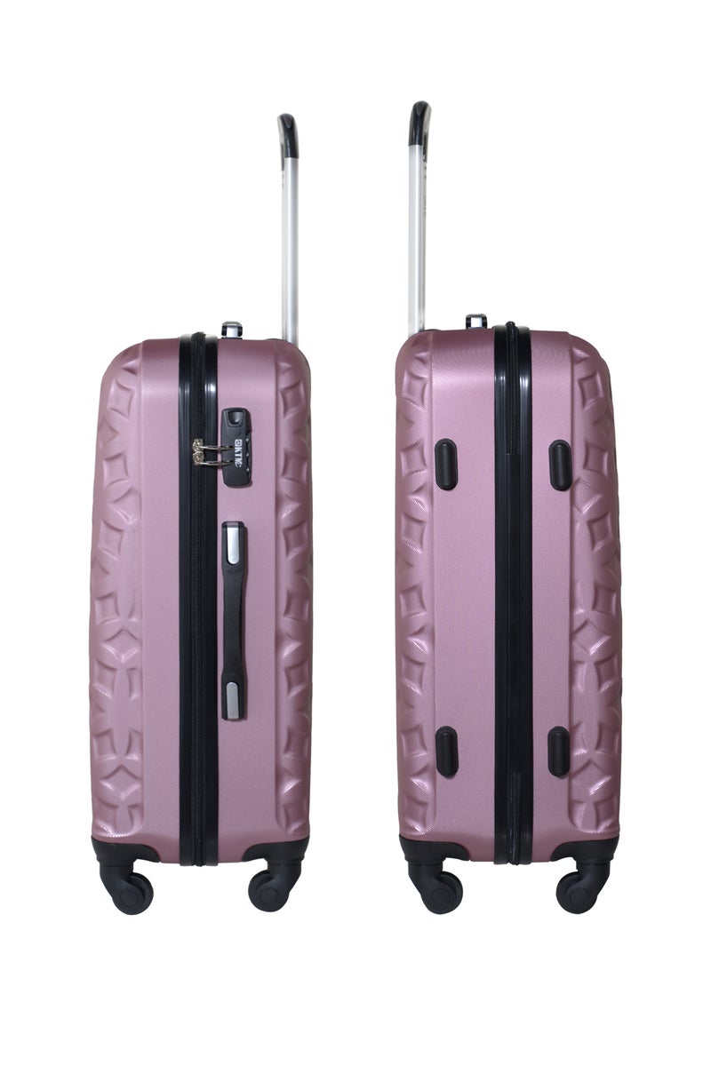 KTMC ABS Luggage 24 inches Checked Suitcases, KTMC-9191 Pink - Image 3