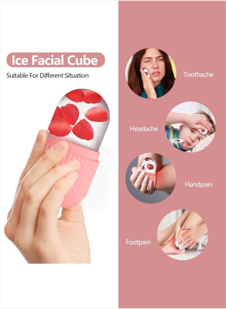 HieerBus Silicone Ice Roller For Face, Face Massagers,Skin Care Tool Reusable  Face Ice Mold  Shrink Pores Anti Wrinkle Reduce Puffiness,Pink  - Image 3