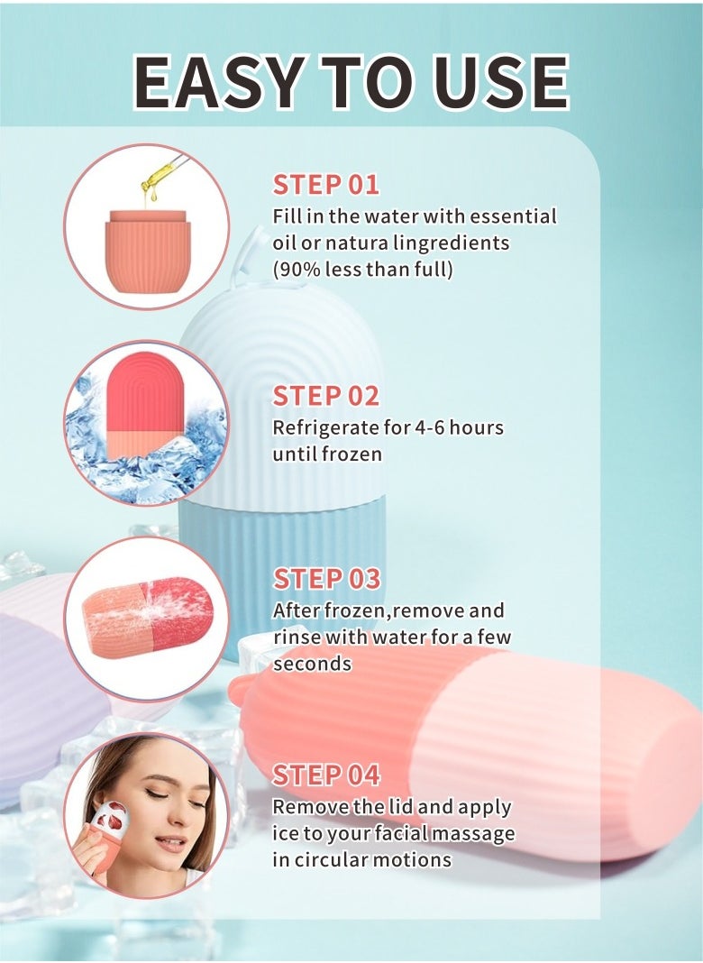 HieerBus Silicone Ice Roller For Face, Face Massagers,Skin Care Tool Reusable  Face Ice Mold  Shrink Pores Anti Wrinkle Reduce Puffiness,Pink  - Image 4
