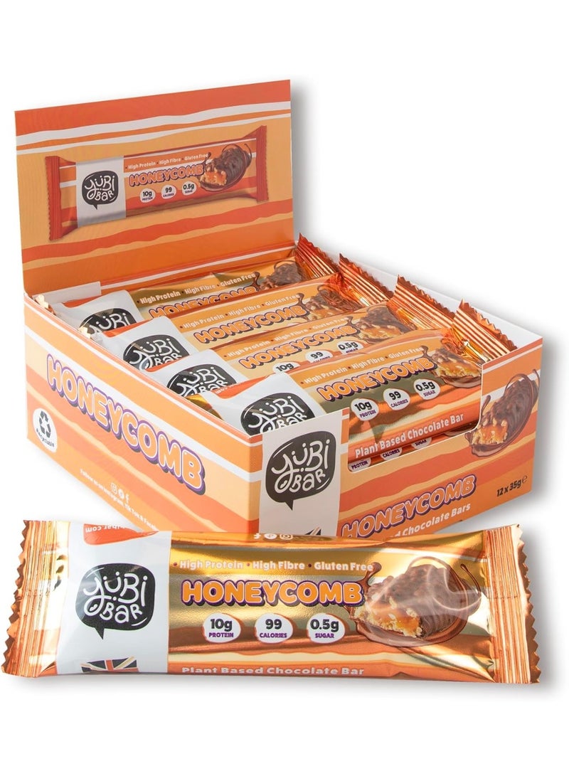 YuBi Bar YUBI VEGAN Protein Bars Honeycomb - 99 Calories High in Protein and Fiber Low in Sugar, Gluten and Dairy Free. Pack of 12 - Image 1