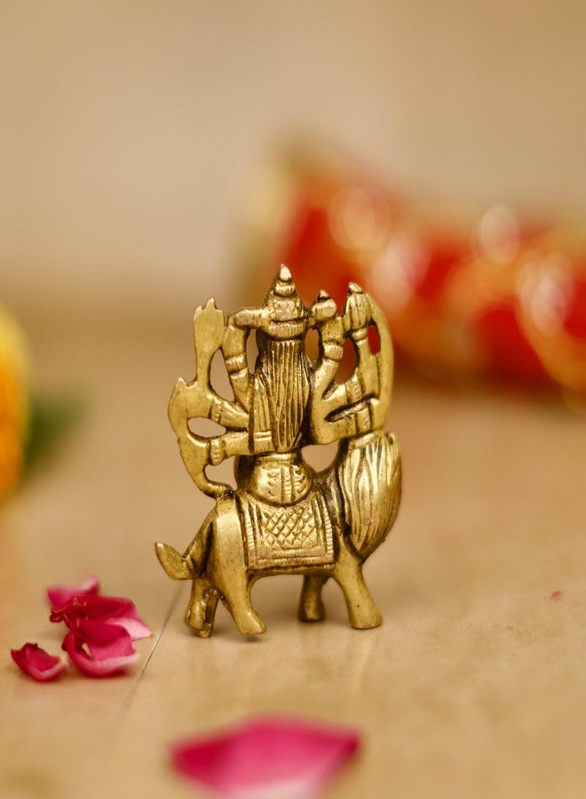 Servdharm Goddess Durga Idol 2" Brass Miniature Statue for Pooja and Gifting - Image 4