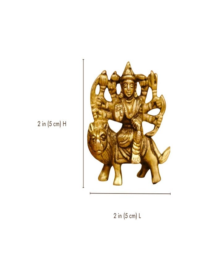 Servdharm Goddess Durga Idol 2" Brass Miniature Statue for Pooja and Gifting - Image 5