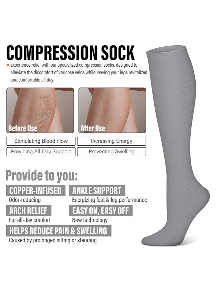 Generic - Compression Socks for Women & Men Circulation (3 Pairs)is Best Support for Athletic Running Cycling (S-M) - Image 1