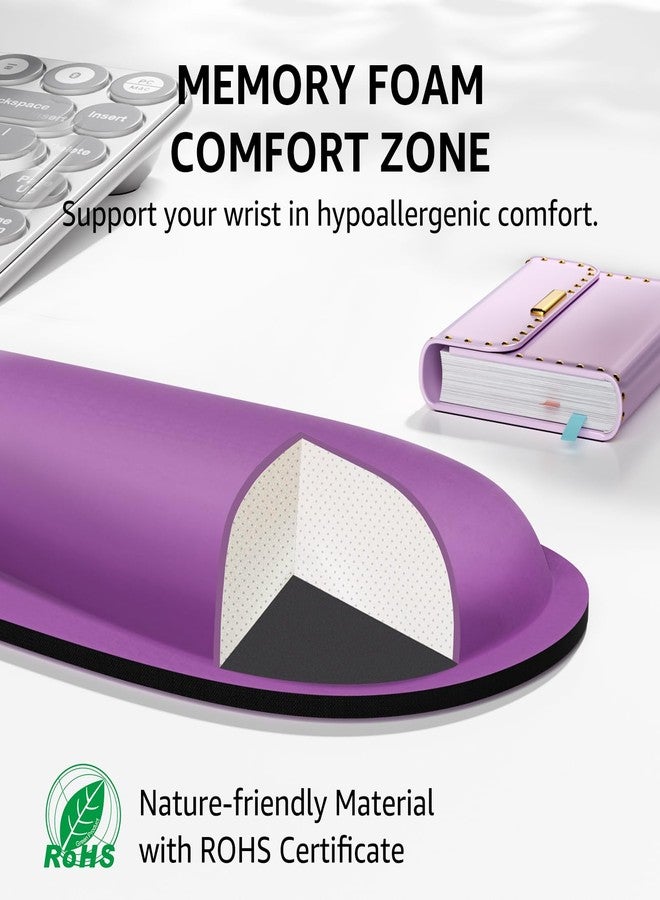 KTRIO Ergonomic Mouse Pad with Wrist Rest, Comfortable Keyboard Wrist Rest, Memory Foam Wrist Rest for Computer Keyboard for Easy Typing & Pain Relief for Office & Home, Purple - Image 3