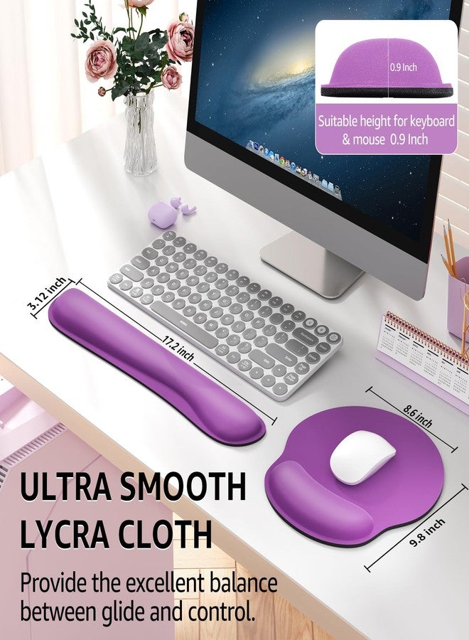 KTRIO Ergonomic Mouse Pad with Wrist Rest, Comfortable Keyboard Wrist Rest, Memory Foam Wrist Rest for Computer Keyboard for Easy Typing & Pain Relief for Office & Home, Purple - Image 5