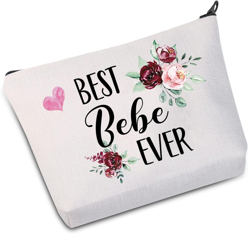 Bebe Gifts Best Bebe Ever Makeup Bag Mother's Day Gift For Mom Grandma Grandmother (Best Bebe Ever Bag)