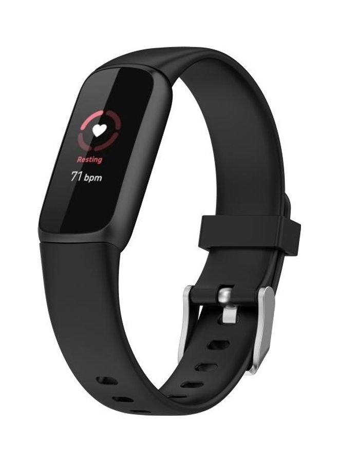 NIBEMINENT Luxe Silicone Replacement Strap Watchband For Fitbit Black - Image 4