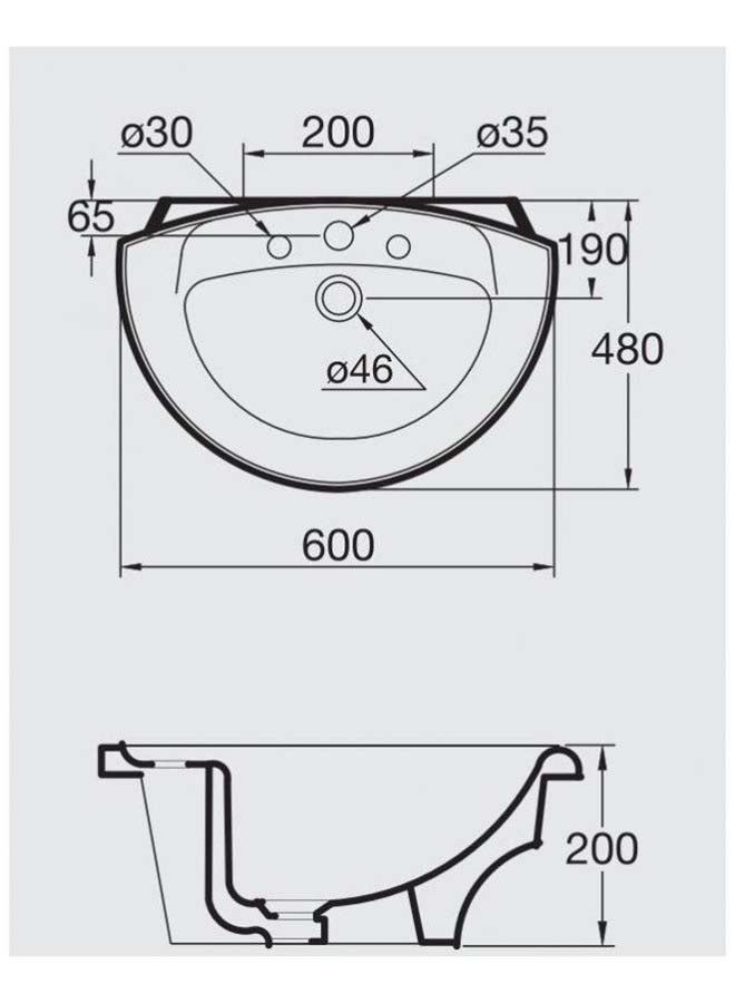 Ideal Standard Ideal Basin Countertopwhite Manta - Image 2
