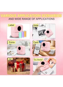 Kidle Thermal Mini Printer Bluetooth Printer for Phone  Wireless Label Printer with Tape Compatible with iOS&Android Printer X5 powder+5 stickers+5 regular paper+3 colored paper+6 colored pens+1 sticker  - Image 4