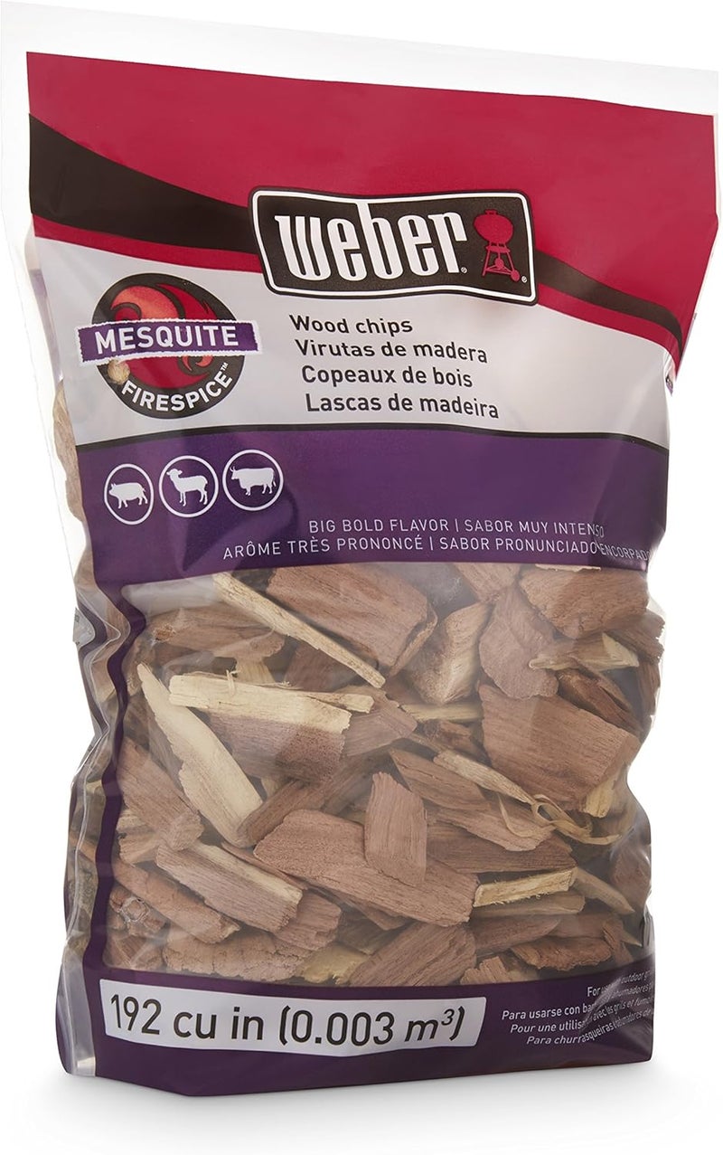 Weber Mesquite Wood Chips Firespice for BBQ Smoking 192 cu in, Natural Smoking Chips for Grill Smoker, Bold Flavor Enhancer for Meat Beef Chicken Fish Outdoor Barbecue Wood Chips - Image 4