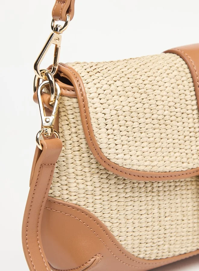 Celeste Textured Crossbody Bag with Detachable Straps and Magnetic Closure