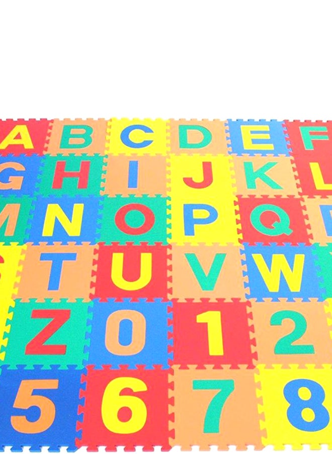 طقم بساط إسفنجي بتصميم أحجية مطبوع عليه أرقام وحروف أبجدية - Image 2