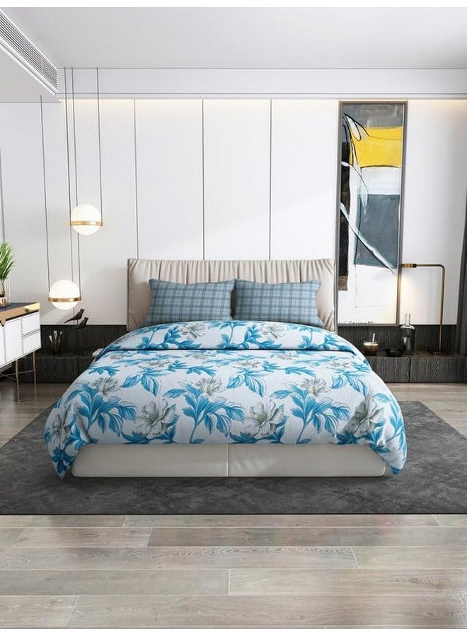Nendle 400 TC Floral Pattern Premium Cotton Super King Size Bedsheets 108X108 Inches with Contrast Pillow Covers for Softness and Anti Fade Prints (Floral Texture, Pack of 3) Multi Color - Image 2