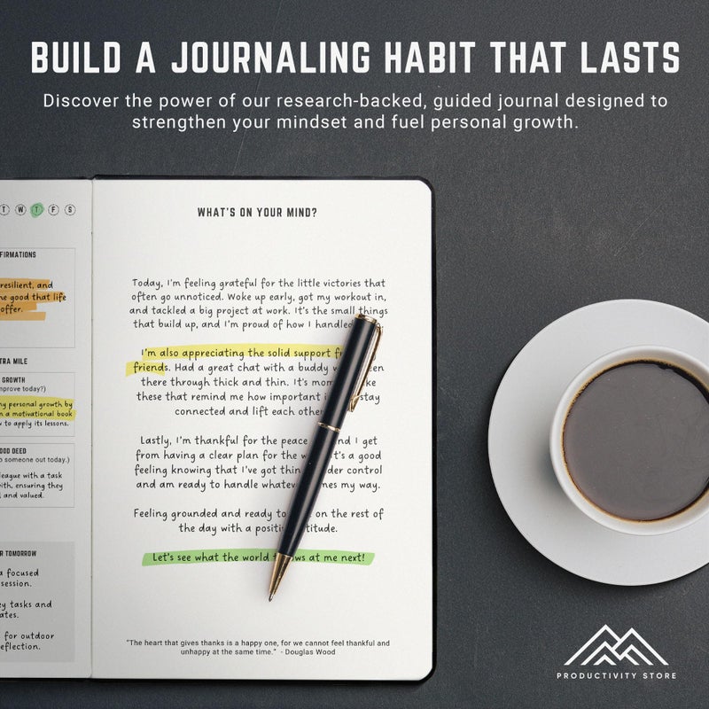 PRODUCTIVITY STORE Better Man Journal - Gratitude Journal â€“ 5 Minute Journal - Reflection Manifestation Journal for Mindfulness & Self Care Journal â€“ Goal/Guided Gratitude Journal for Men - Image 4