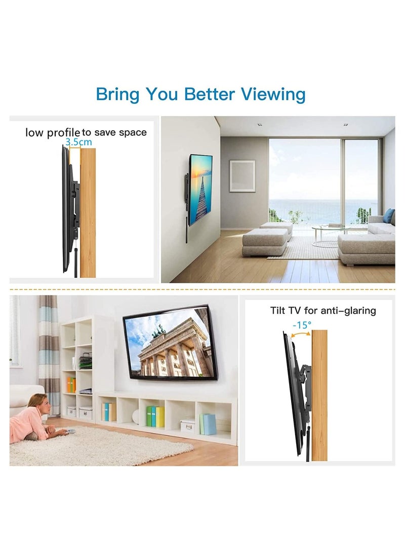 Phone Planet 32-85" TV Wall Mount Bracket: Tilt Ultra Slim Fixed TV Mount for LED LCD OLED Plasma TVs with Spirit Level Super Strong 132 lbs Weight Capacity VESA up to 800 x 400 - Image 2