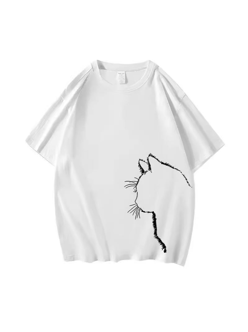 Bkmk Autumn High Sense Cat Printed Loose Clothes Popular New Men'S Brand Couple'S Round Neck Sweat Fashion - Image 5