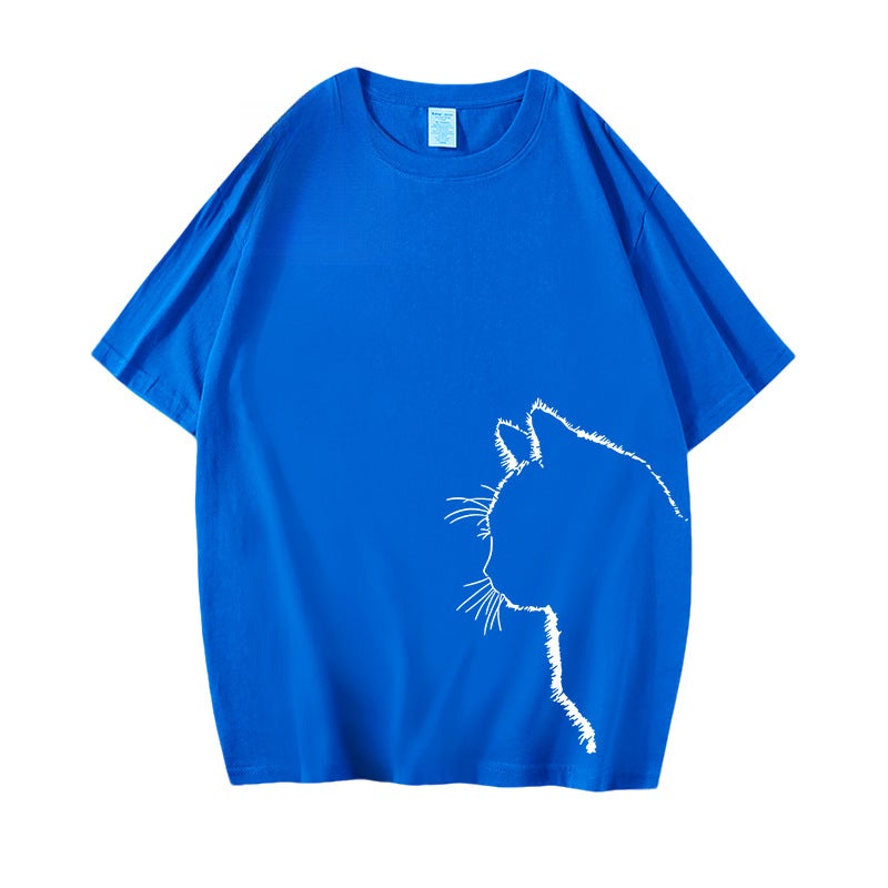 Bkmk Autumn High Sense Cat Printed Loose Clothes Popular New Men'S Brand Couple'S Round Neck Sweat Fashion - Image 1