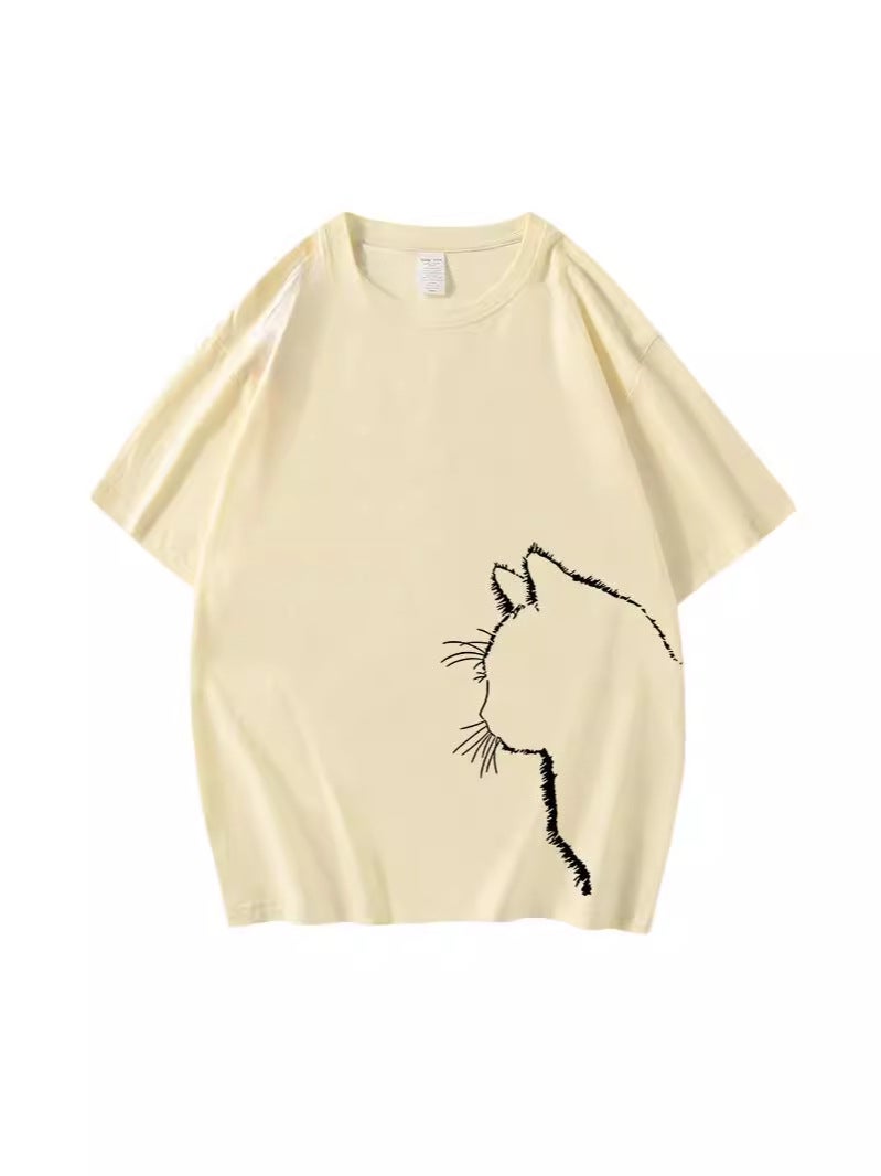 Bkmk Autumn High Sense Cat Printed Loose Clothes Popular New Men'S Brand Couple'S Round Neck Sweat Fashion - Image 3